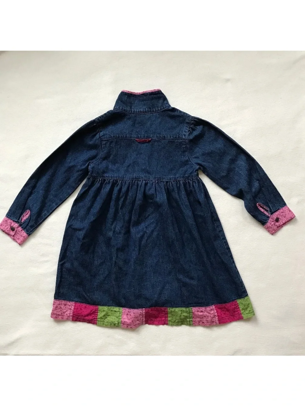 Vintage Y2K OshKosh Bgosh Denim Long Sleeve Shirt Dress Girls Size 6 Cotton Jean